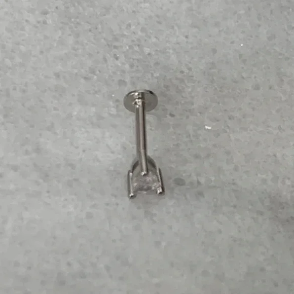 COPY - Sterling Silver Crystal Tear Drop Cartilage Earring - Picture 2 of 3